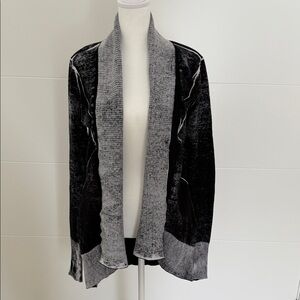 Blanc Noir Black and Gray Cardigan S
